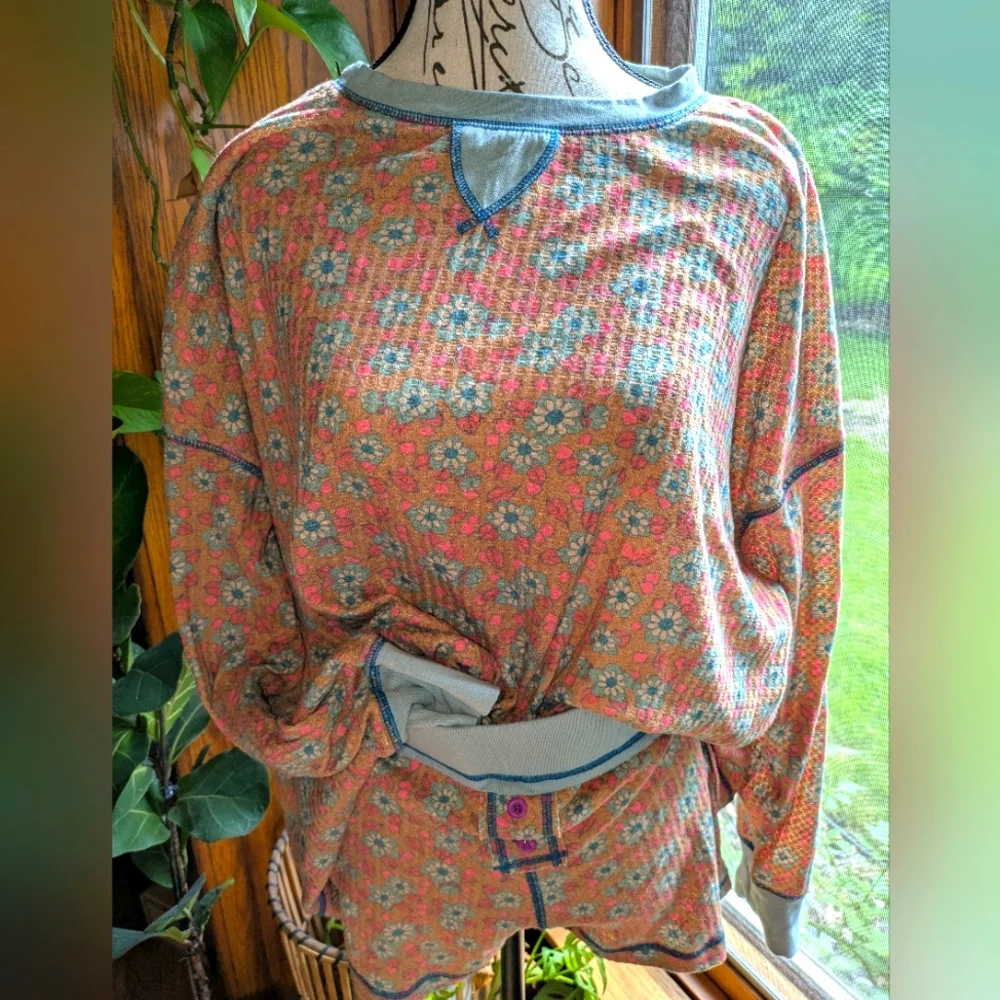 Natural Life Mix & Match Waffle Pajama Boy Shorts Size Medium - Picture 3 of 3